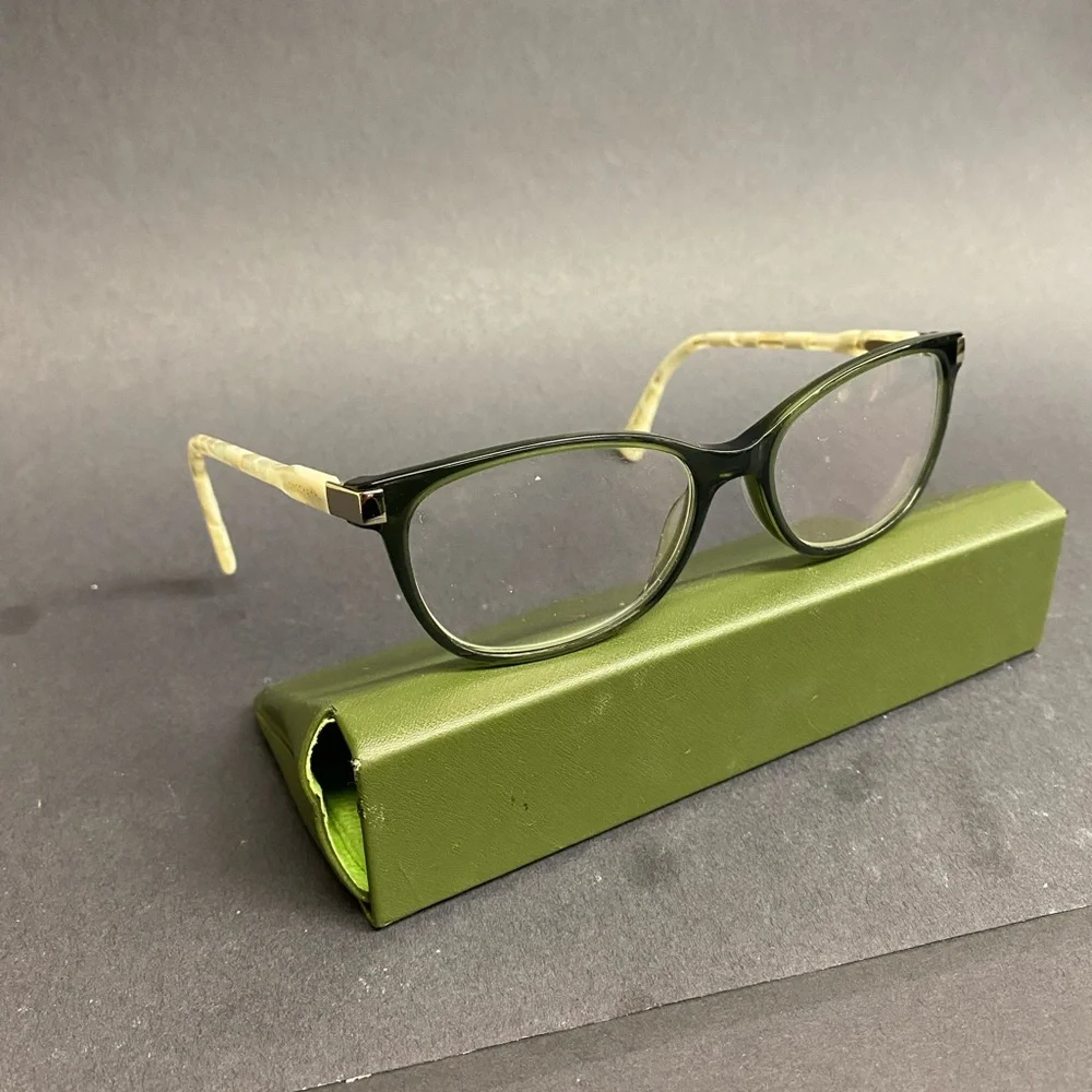 Longchamp Green and Cream Women's Glasses - Picture 1 of 7